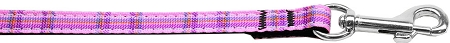 Plaid Nylon Collar Pink 3/8 wide 4ft Lsh